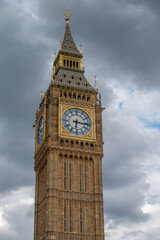 Fototapeta na wymiar View of the landmark Big Ben clock tower in London.