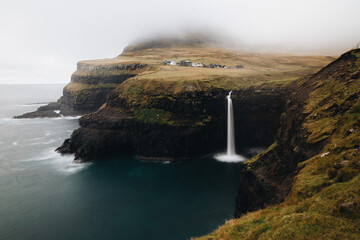Múlafossur Waterfall in Faroe islands - 635212822