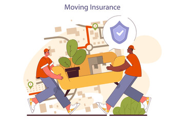 People moving out. Belongings packaging and relocating to a new place.