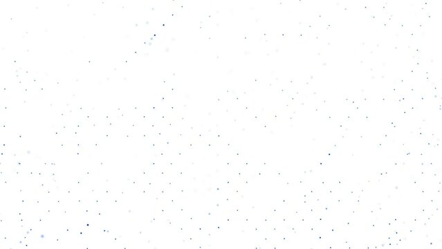 Bouncing small blue dots on a white background. Concept digital technology animation.