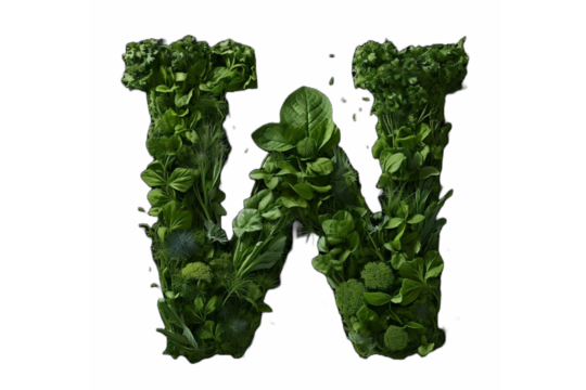 green letter w isolated on white background - Powered by Adobe