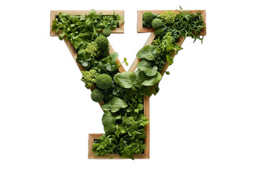 Fototapeta premium letter y made of leaves