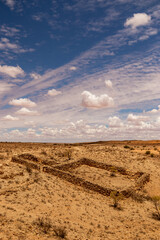 Old livestock kraal or paddock in the Kgalagadi Transfrontier Park, Kalahari, South Africa