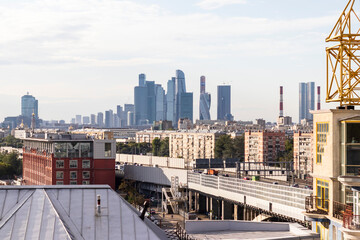 Fototapeta na wymiar Moscow, Russia - 07.31.2023 - Panorama of the Moscow city. Urban