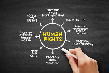 Human Rights are moral principles or norms for certain standards of human behaviour, mind map...
