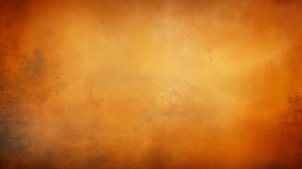 abstract orange vintage grungy background or dark paper with bright center spotlight and subtle vignette border frame. AI generative.