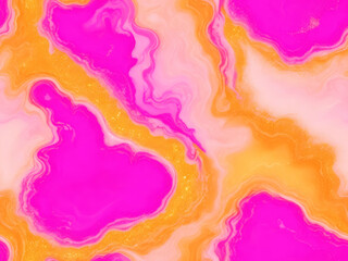 Fototapeta na wymiar Seamless pink and golden glitters fluid pattern. Generative AI
