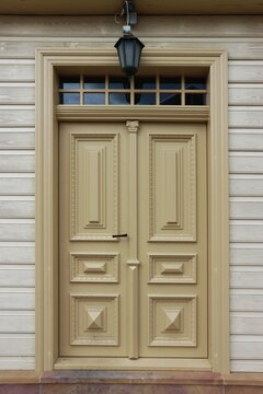 Door in the 19th century wooden weavers' house in Zgierz.