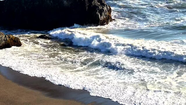 Waves and Rocks on the Beach