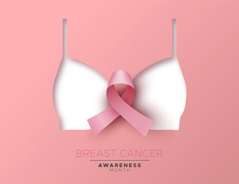 Breast Cancer awareness paper cut pink bra card