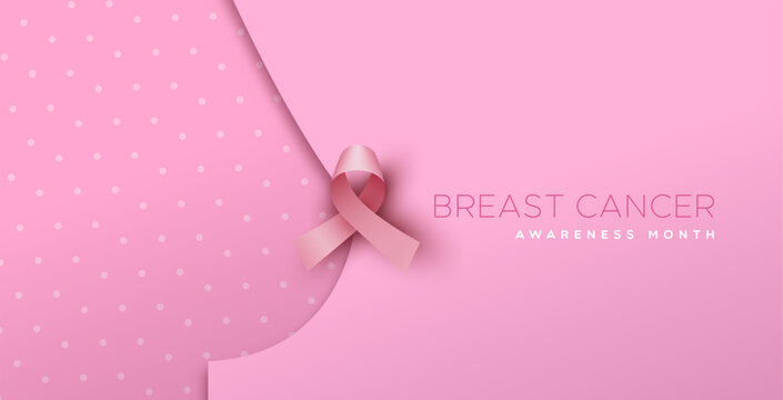 Breast cancer awareness pink body papercut banner