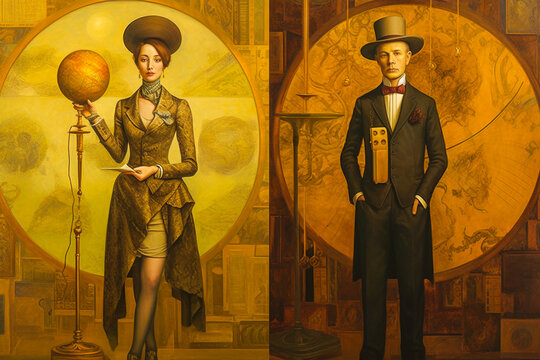 Couple dans le style du 19eme si&egrave;cle -G&eacute;n&eacute;rative iA