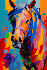 horse in bright colors