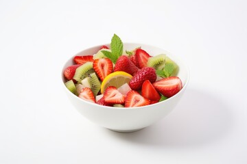 Fresh fruit strawberry salad with different ingredients
