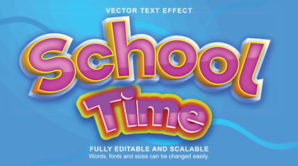 3d school time editable text effect with background