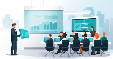 Staff engaged in learning digital defense practices at a cybersecurity seminar.