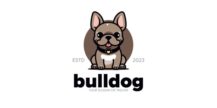 Elevate Pet Brands: Happy Cute French Bulldog Dog Logo Vectors for Products, Pet Shops & Clinics
