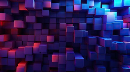 square red and purple colors abstract background, in the style of greeble, dark blue and purple
