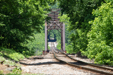 Train trestle bridge and tunnel 