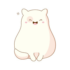 cute kawaii cat korean cat smiling. Vector