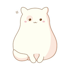 cute kawaii cat korean cat smiling. Vector