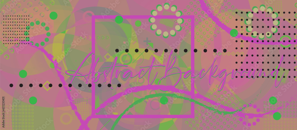 Fototapete Abstract background with multicolored geometric elements. Vector illustration for your design