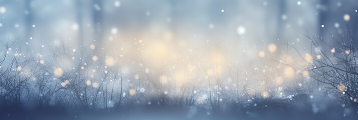Out of focus blurred winter season abstract nature background with lots of bokeh. ai generative.
