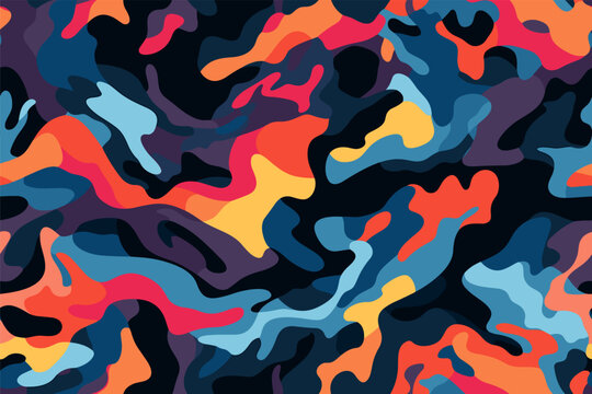 Abstract colorful camouflage pattern