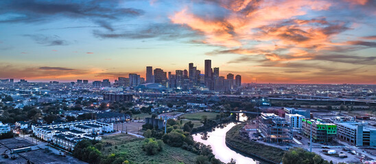 City of Houston Texas Sunset