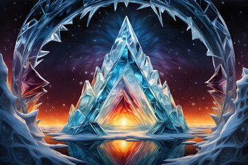 a-brilliant-glass-made-of-ice. generative ai
