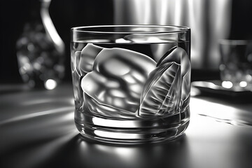 a-brilliant-glass-made-of-ice. generative ai