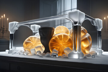 a-brilliant-glass-made-of-ice. generative ai