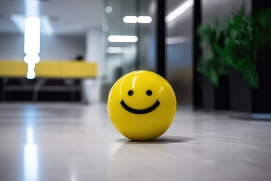 Positivity in the workplace demonstrated by a yellow smile