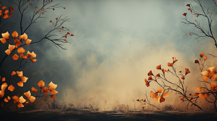 Abstract artistic autumn branches with background. wallpaper, poster, card, space for text