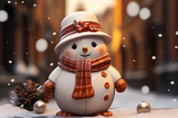 Abstract decorative Snowman as a symbol of Christmas and New Year holidays