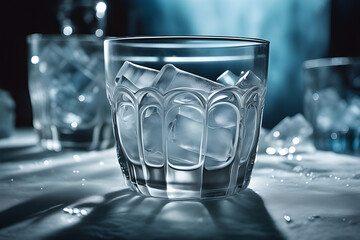 a-brilliant-glass-made-of-ice. generative ai