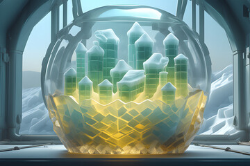a-brilliant-glass-made-of-ice. generative ai