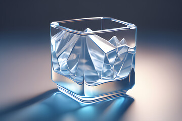 a-brilliant-glass-made-of-ice. generative ai