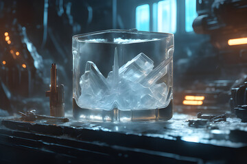 a-brilliant-glass-made-of-ice. generative ai 