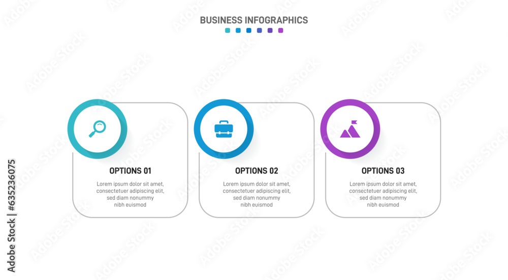 Poster timeline infographic with infochart. modern presentation template with 3 spets for business process.