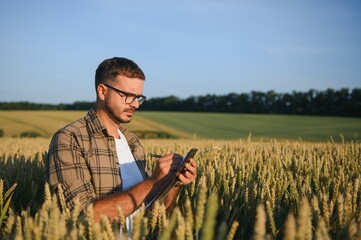 Portrait of farmer in wheat field