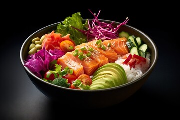salmon poke bowl avocado