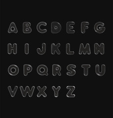 Transparent letters. ABC. Vector illustration