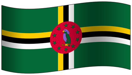 Dominica flag waving 3D icon