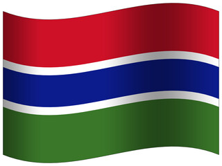 Gambia flag waving 3D icon