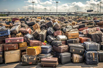 Fototapeta premium Kofferchaos am Flughafen