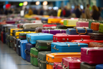 Obraz premium Kofferchaos am Flughafen