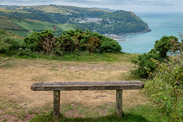 View from the top of Countisbury of Lynton and Lynmouth in Exmoor National Park