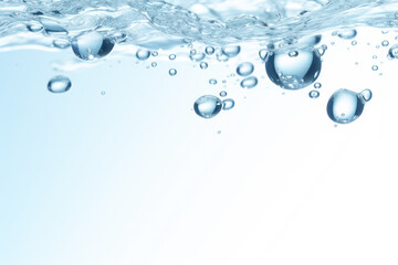 water bubbles on blue background