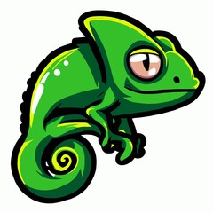 green chameleon cartoon